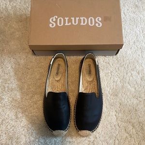 Platform Black Leather Soludos Espadrilles